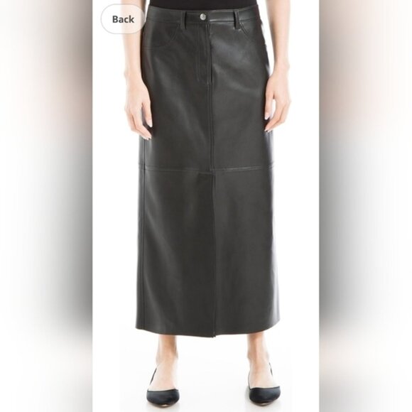 None Dresses & Skirts - Max Studio Womens Faux Leatherette Longskirt Size M Black Great pre worn conditi